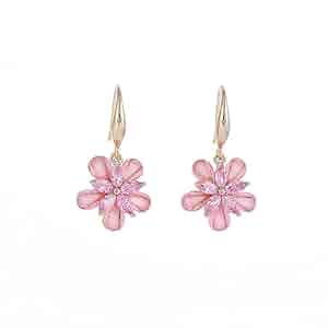 Amazon.com: 3A Cubic Zirconia Cherry Flower Dangle Earrings